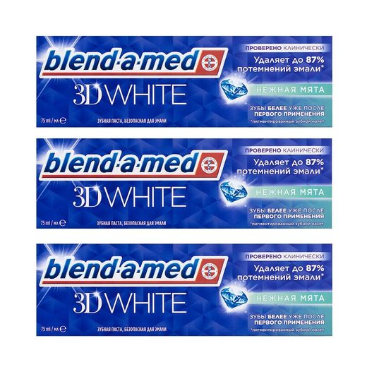 12x 75ml Blendamed 3D White Zahnpasta Soft Minze Zahncreme extra weiß