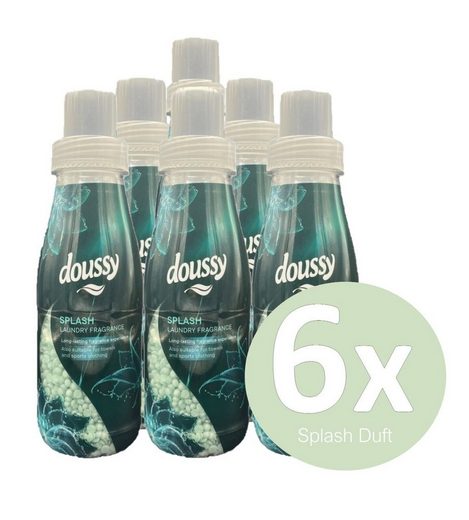 Sibastore Wäscheparfüm Doussy Wäsche Parfum Duftperlen Wäscheduft Splash Wäscheparfüm Duft (Mehr als 100 Wäschen, Splash, Perlen, Wäsche Parfüm, 6-St., 6x210g Duftperlen, Für alle Art von Klamotten geeignet)