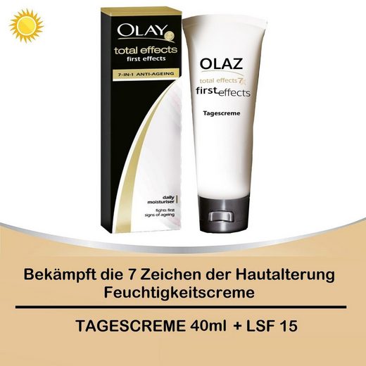 OLAZ Tagescreme Total Effects first effects 7in1 40ml leichte Anti-Aging Tagescreme mit Vitamin E, Vitamin B3 und Pro-Vitamin B5