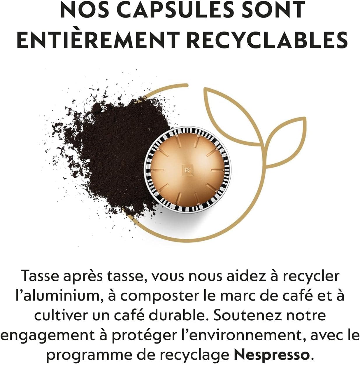 Nespresso Kapseln für Vertuo, Melozio-Kaffeegeschmack, 6 Hülsen, 60 Kapseln