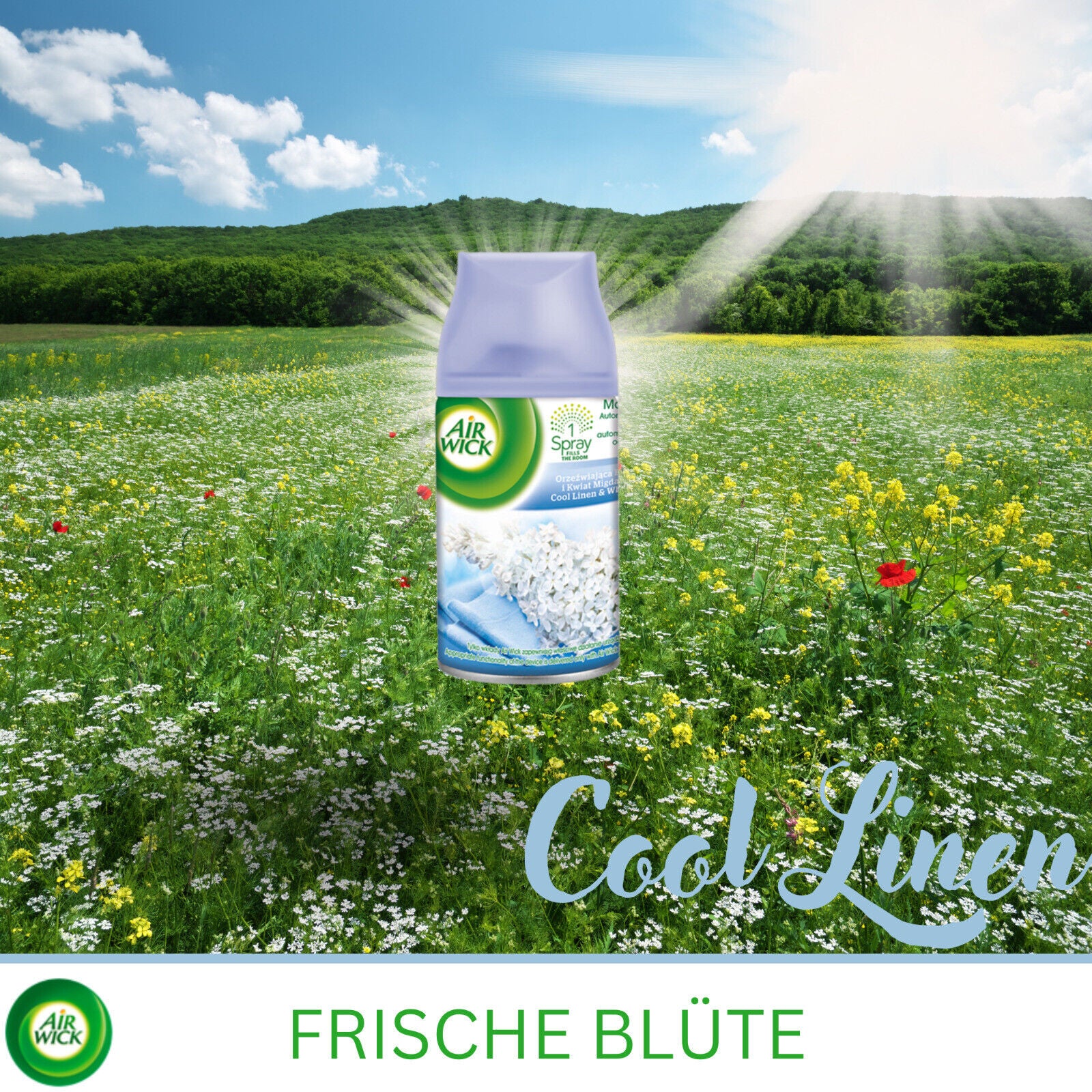 AirWick Freshmatic Max Cool Linen Nachfüller Raumduft, 6x250 ml