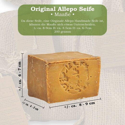 12x200g (2,4 kg) Originale Aleppo-Seife 35% Lorbeeröl + 65% Olivenöl