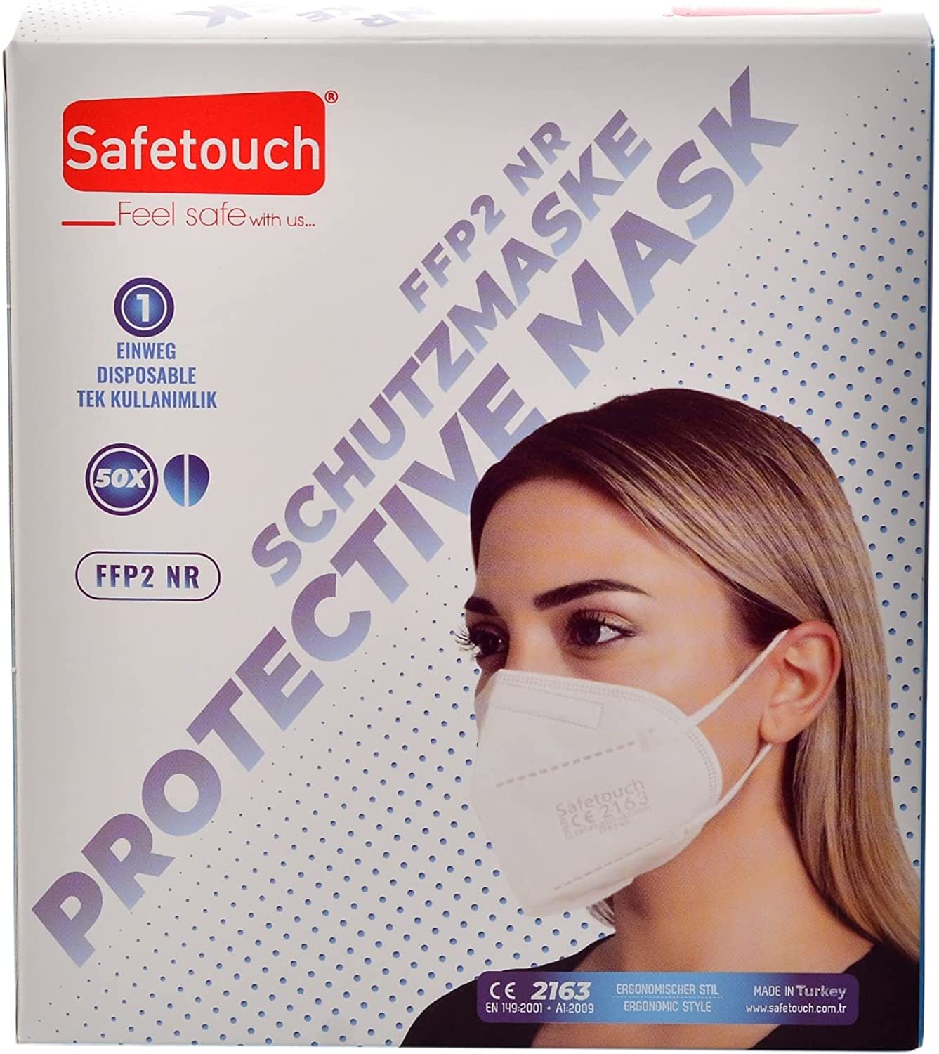 Safetouch FFP2 Maske - 5 Lagen Weiß (1x50)