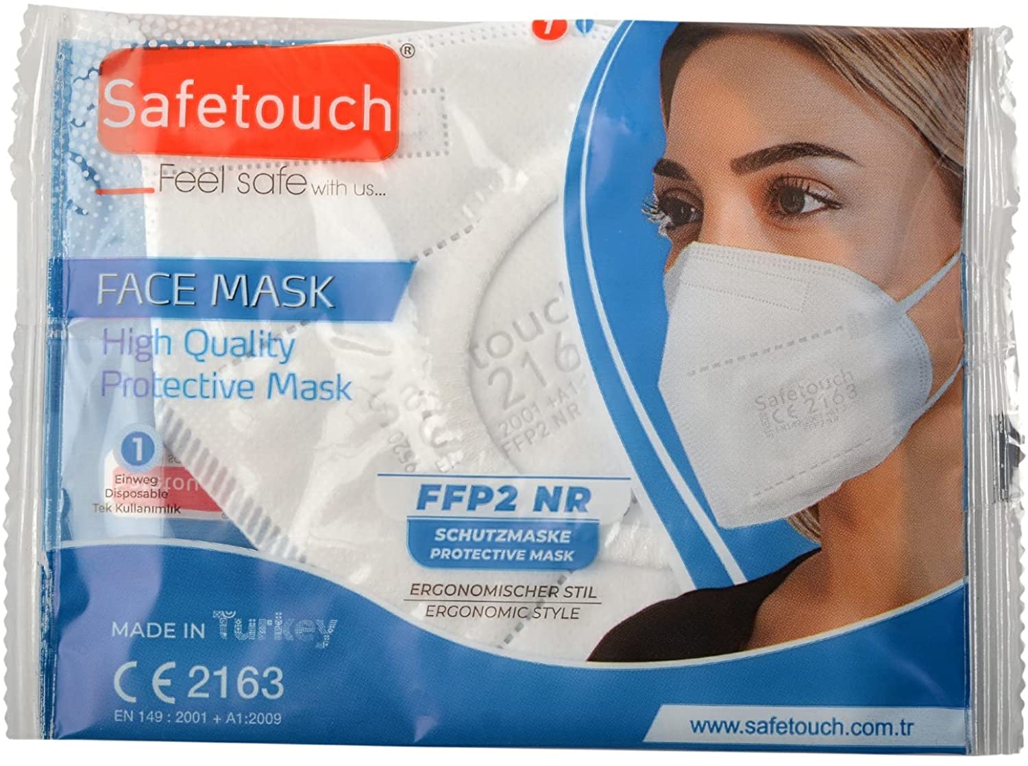 Safetouch FFP2 Maske - 5 Lagen Weiß (1x50)