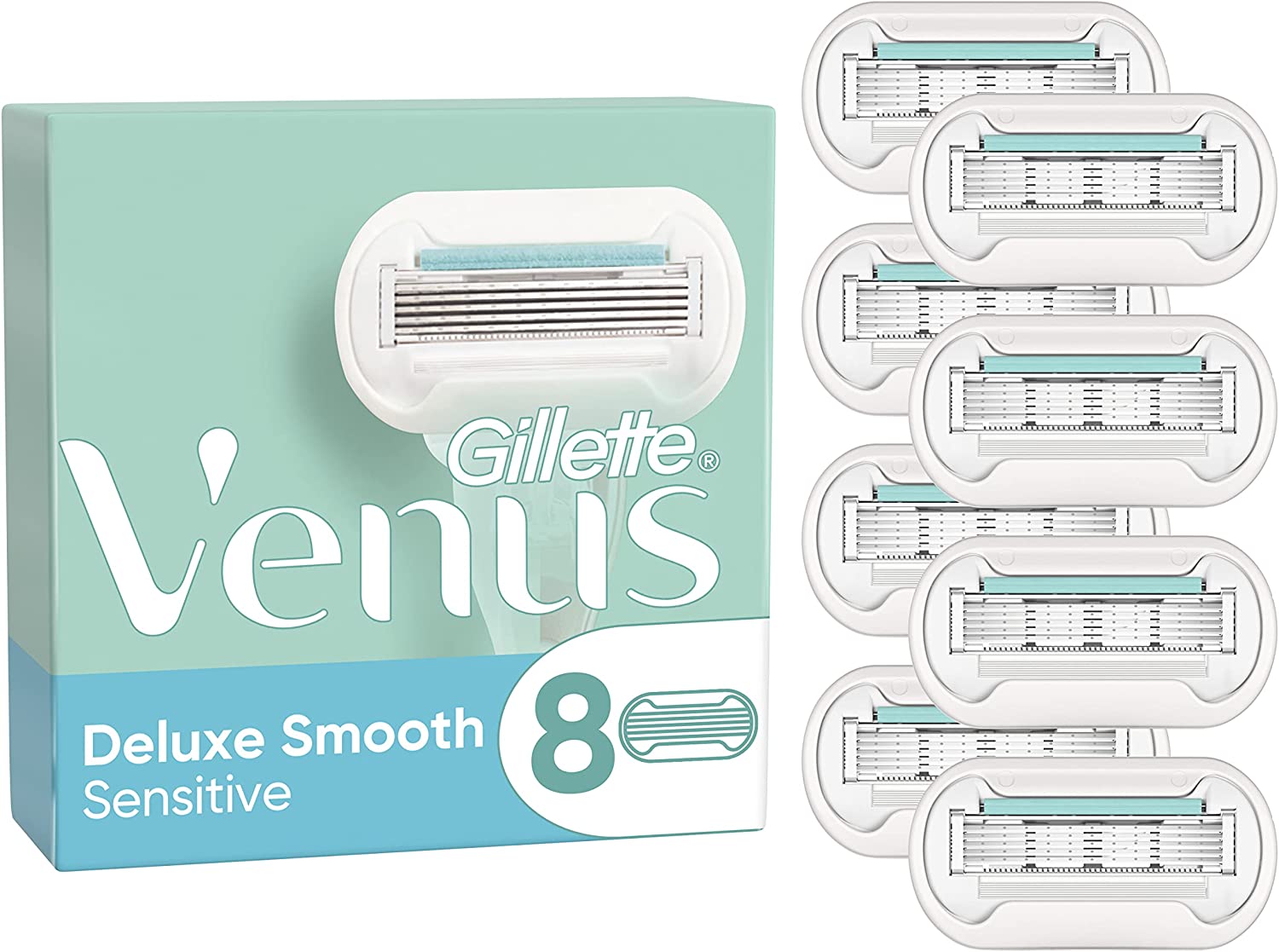 Gillette Venus Deluxe Smooth Sensitive Rasierklingen Damen 8 Ersatzklingen