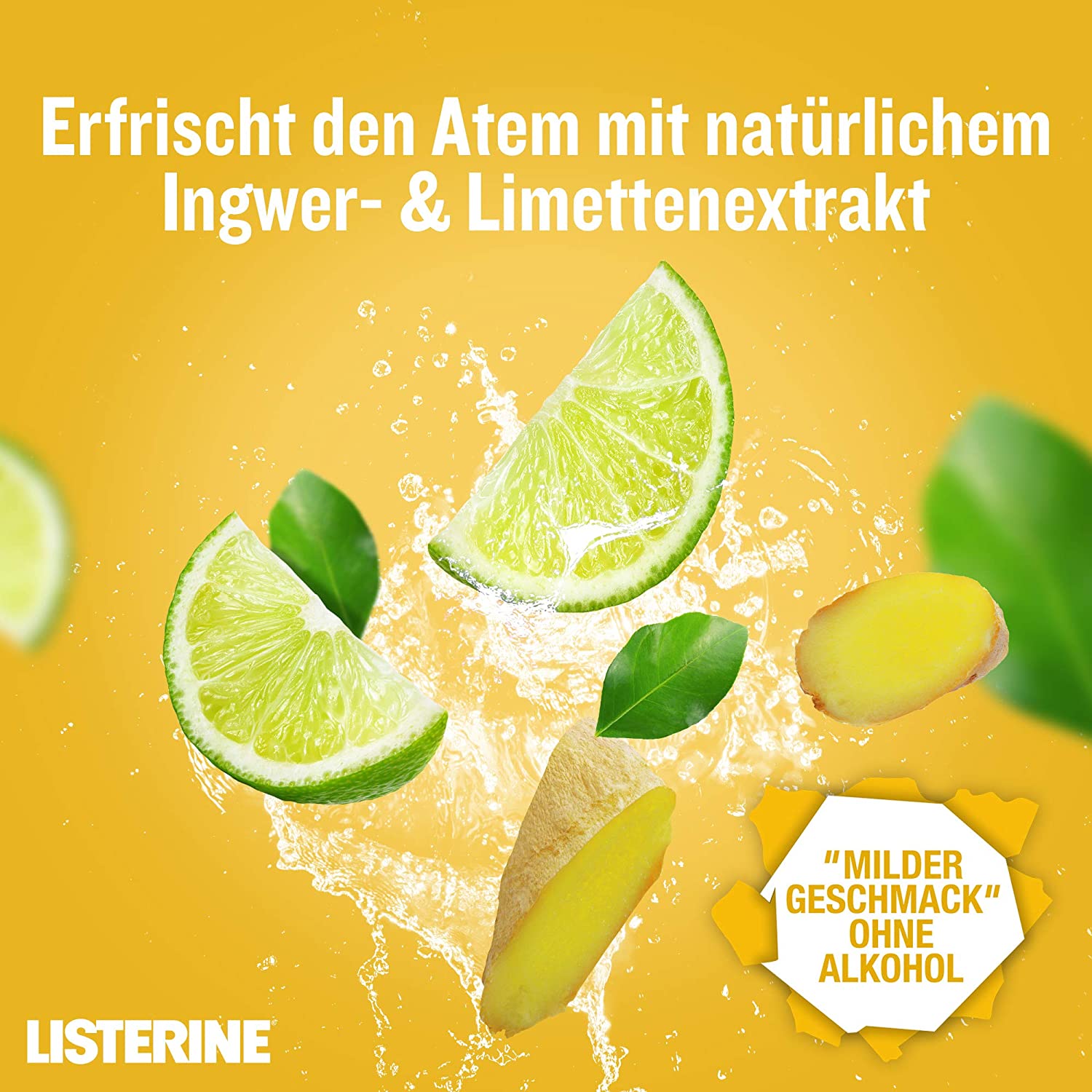 LISTERINE® FRESH GINGER & LIME Antibakterielle Mundspülung  (600 ml),