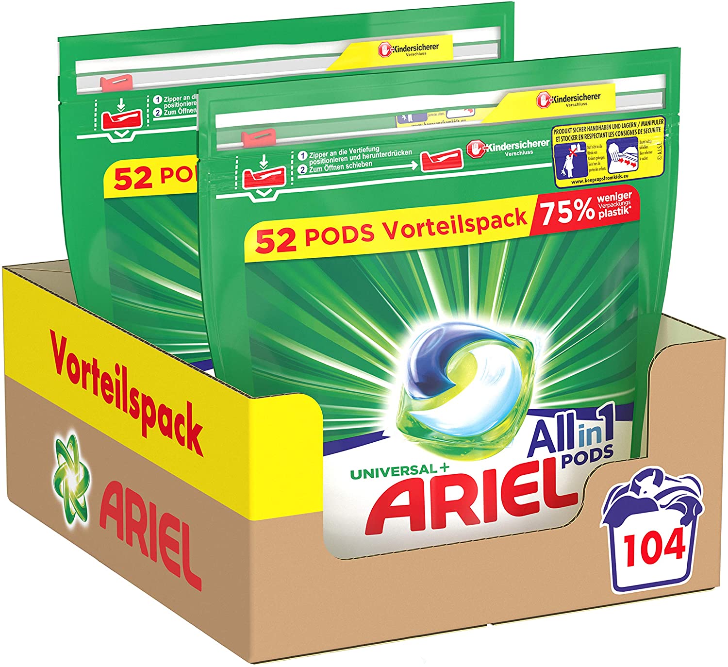 Ariel Waschmittel Pods All-in-1 (104 Waschladungen)
