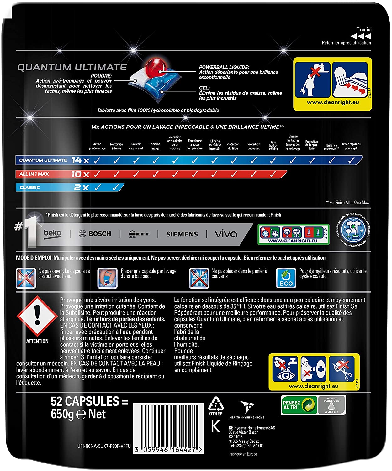 Finish Ultimate Quantum Reinigungsmittel für Spülmaschine (52 Tabs)