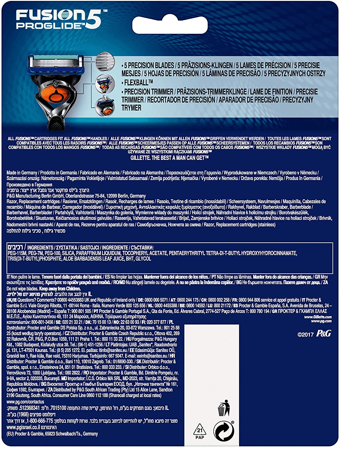 Gilette Fusion5 Proglide Rasiersystem für Männer (1x7)